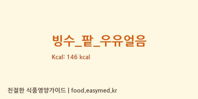 빙수_팥_우유얼음 영양성분 (칼로리, 단백질, 나트륨)