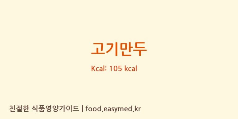 고기만두 영양성분 (칼로리, 단백질, 나트륨)