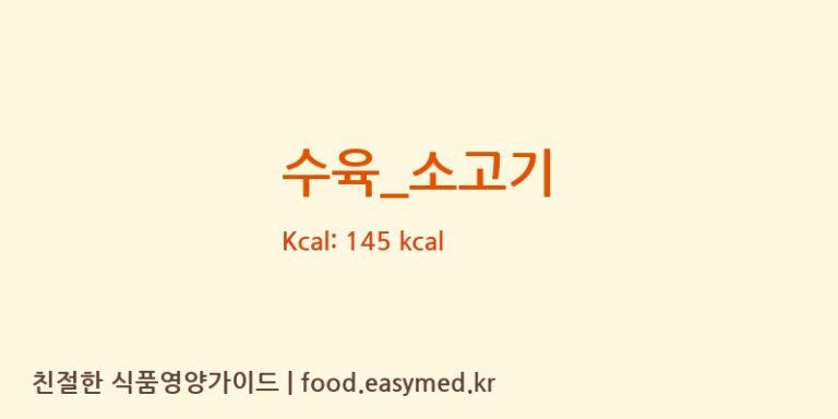 수육_소고기 영양성분 (칼로리, 단백질, 나트륨)