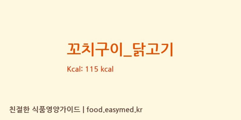 꼬치구이_닭고기 영양성분 (칼로리, 단백질, 나트륨)