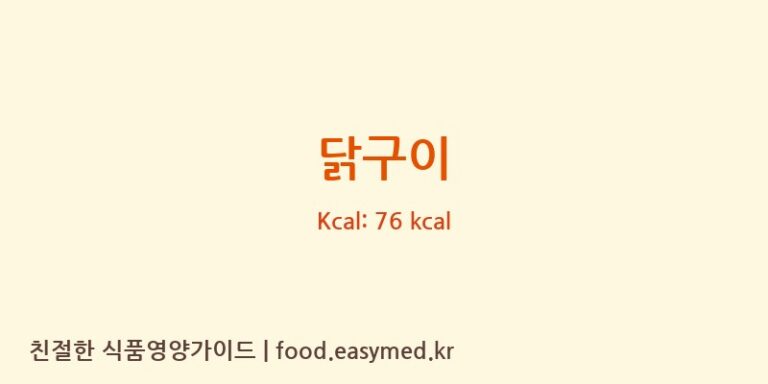 닭구이 영양성분 (칼로리, 단백질, 나트륨)