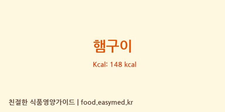 햄구이 영양성분 (칼로리, 단백질, 나트륨)