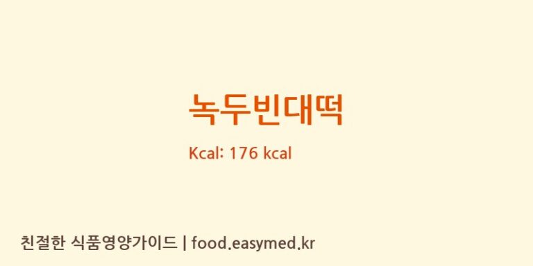 녹두빈대떡 영양성분 (칼로리, 단백질, 나트륨)