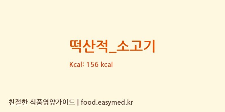 떡산적_소고기 영양성분 (칼로리, 단백질, 나트륨)