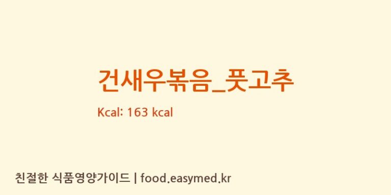 건새우볶음_풋고추 영양성분 (칼로리, 단백질, 나트륨)