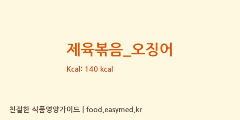 제육볶음_오징어 영양성분 (칼로리, 단백질, 나트륨)
