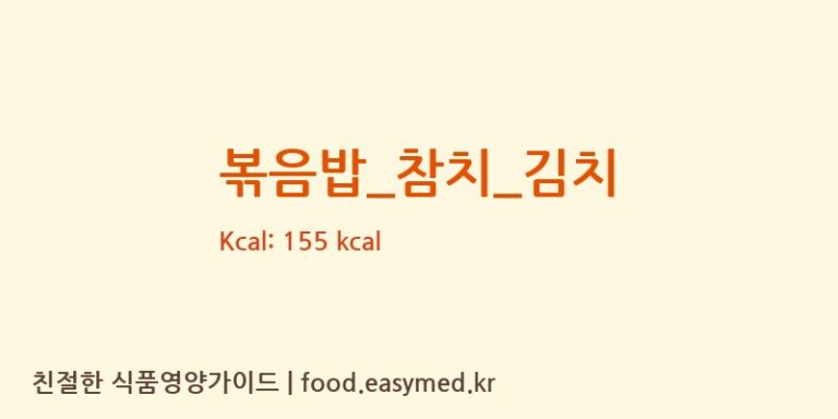 볶음밥_참치_김치 영양성분 (칼로리, 단백질, 나트륨)