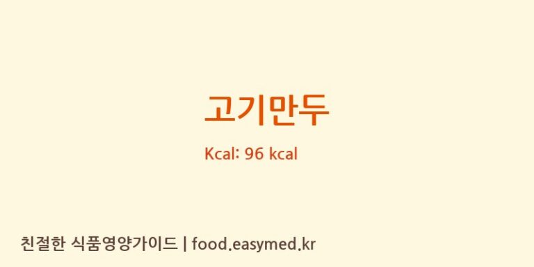 고기만두 영양성분 (칼로리, 단백질, 나트륨)