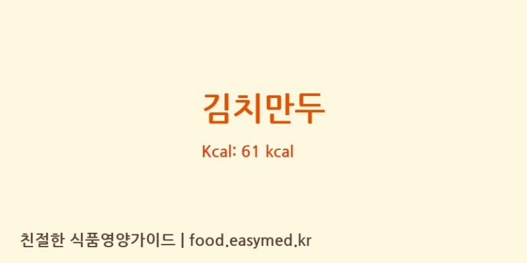 김치만두 영양성분 (칼로리, 단백질, 나트륨)