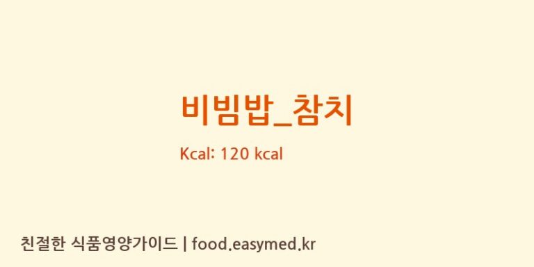비빔밥_참치 영양성분 (칼로리, 단백질, 나트륨)