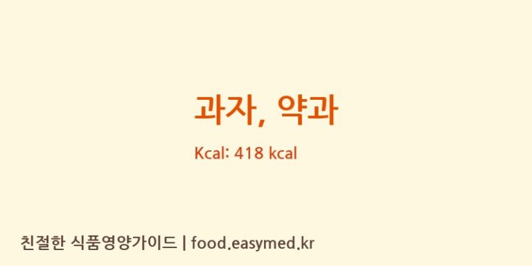 과자, 약과 영양성분 (칼로리, 단백질, 나트륨)