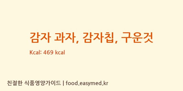 감자 과자, 감자칩, 구운것 영양성분 (칼로리, 단백질, 나트륨)
