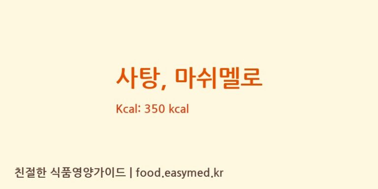 사탕, 마쉬멜로 영양성분 (칼로리, 단백질, 나트륨)