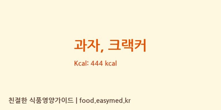 과자, 크랙커 영양성분 (칼로리, 단백질, 나트륨)