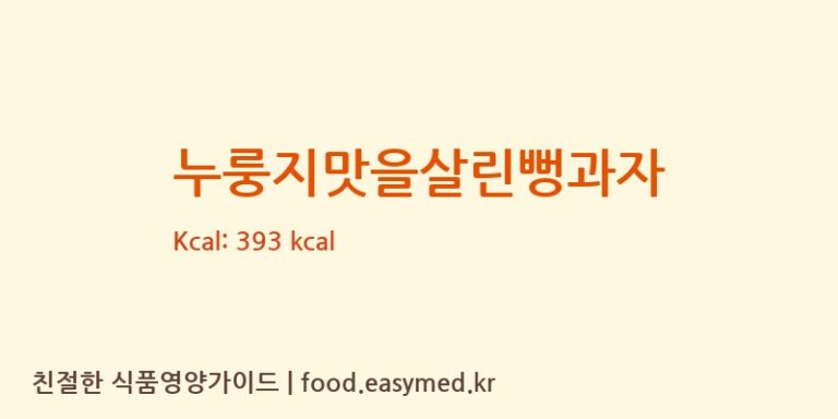 [스마일푸드] 누룽지맛을살린뻥과자 다이어트 영양 정보 (당류, 단백질)