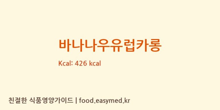 [주식회사 티엠제과] 바나나우유럽카롱 영양성분 (칼로리, 단백질, 나트륨)