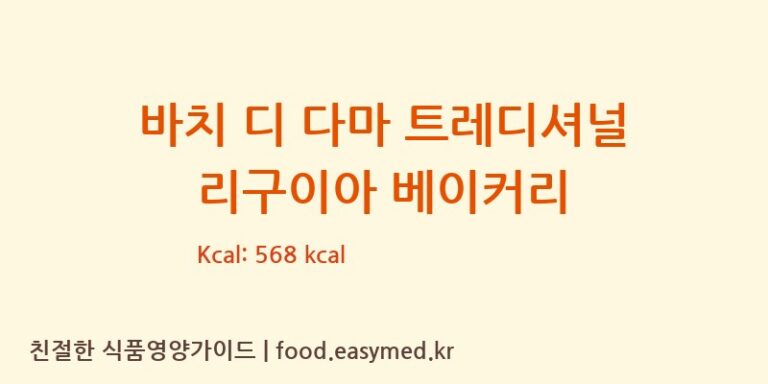 [AMARETTI VIRGINIA – SOCIETA’ A RESPONSABILITA’ LIMITATA] 바치 디 다마 트레디셔널 리구이아 베이커리 영양성분 (칼로리, 단백질, 나트륨)