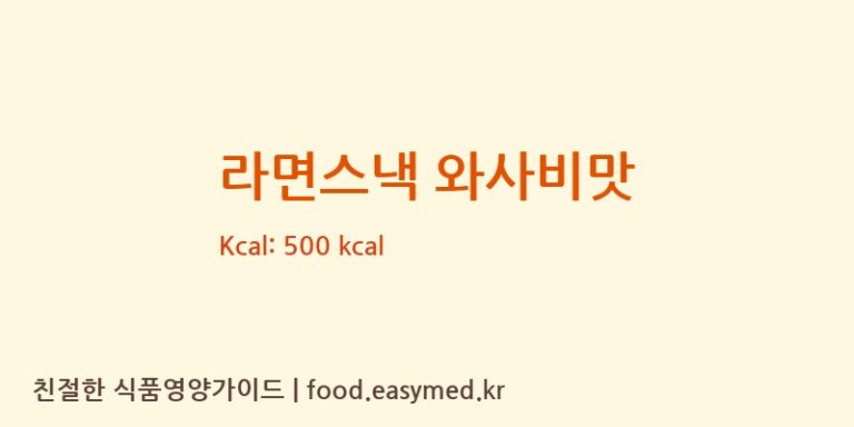 [푸드킹] 라면스낵 와사비맛 영양성분 (칼로리, 단백질, 나트륨)