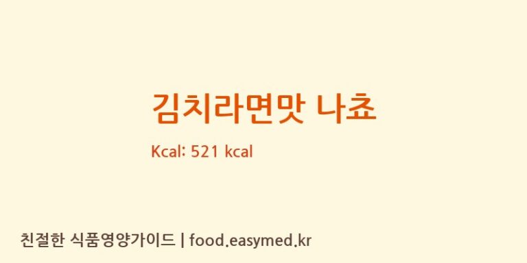 [미찌푸드 주식회사] 김치라면맛 나쵸 다이어트 영양 정보 (당류, 단백질)