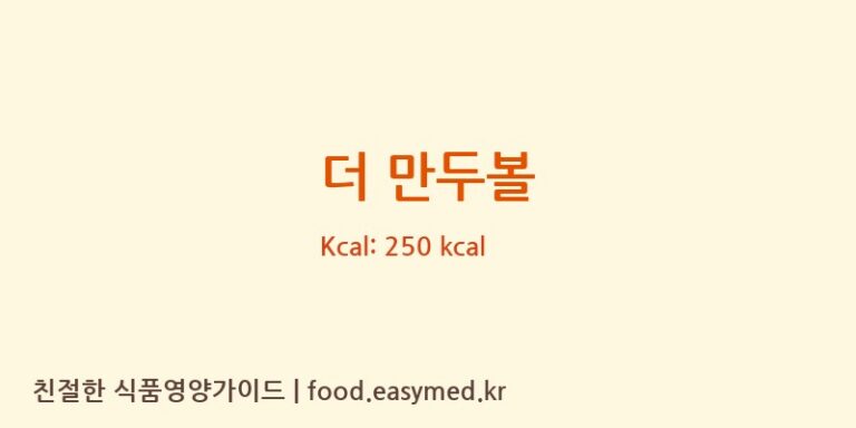 [(주)드림스컴트루] 더 만두볼 영양성분 (칼로리, 단백질, 나트륨)