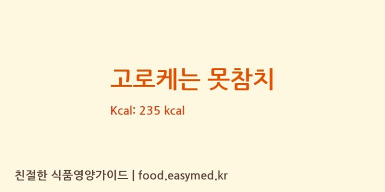 고로케는 못참치 칼로리 및 주요 영양소 분석 (더브레드블루)