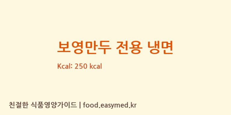 [(주)맛찬들백미식품 제2공장] 보영만두 전용 냉면 다이어트 영양 정보 (당류, 단백질)