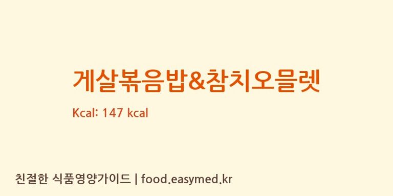 [농업회사법인(주)수지스링크] 게살볶음밥&참치오믈렛 다이어트 영양 정보 (당류, 단백질)