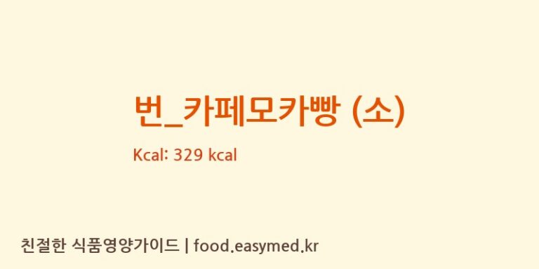 번_카페모카빵 (소) 칼로리 및 주요 영양소 분석 (파리바게뜨)