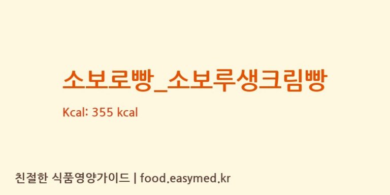 [파리바게뜨] 소보로빵_소보루생크림빵 영양성분 (칼로리, 단백질, 나트륨)