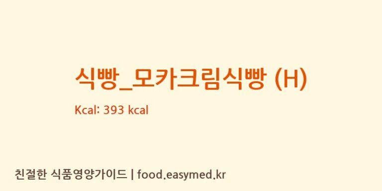 [파리바게뜨] 식빵_모카크림식빵 (H) 영양성분 (칼로리, 단백질, 나트륨)