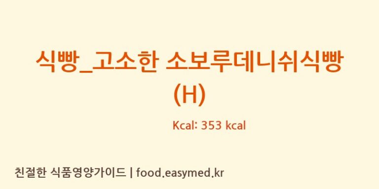 [파리바게뜨] 식빵_고소한 소보루데니쉬식빵 (H) 영양성분 (칼로리, 단백질, 나트륨)