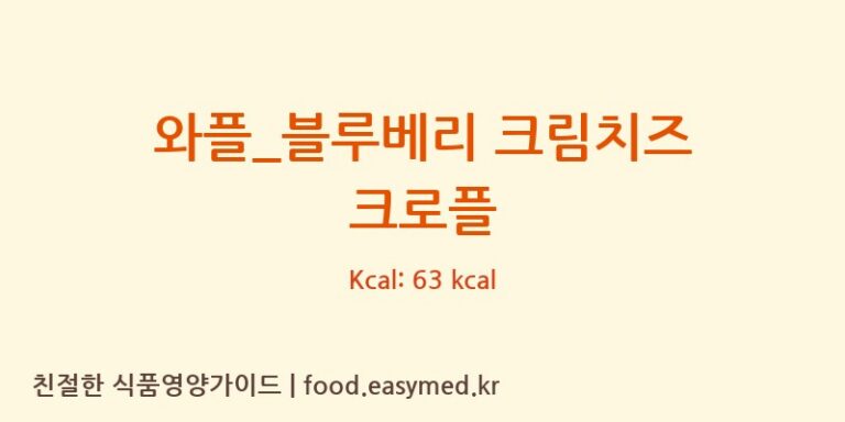 와플_블루베리 크림치즈 크로플 칼로리 및 주요 영양소 분석 (탐앤탐스)
