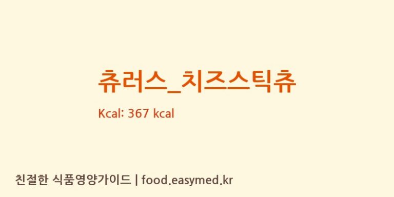 츄러스_치즈스틱츄 칼로리 및 주요 영양소 분석 (스트릿츄러스)