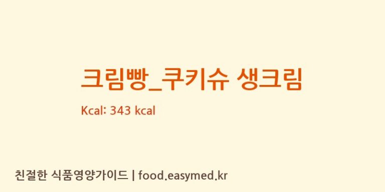 [크로플덕오리아가씨] 크림빵_쿠키슈 생크림 영양성분 (칼로리, 단백질, 나트륨)