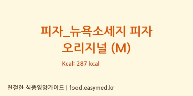 피자_뉴욕소세지 피자 오리지널 (M) 칼로리 및 주요 영양소 분석 (비스트로피자)