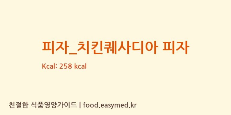 [피자스쿨] 피자_치킨퀘사디아 피자 영양성분 (칼로리, 단백질, 나트륨)
