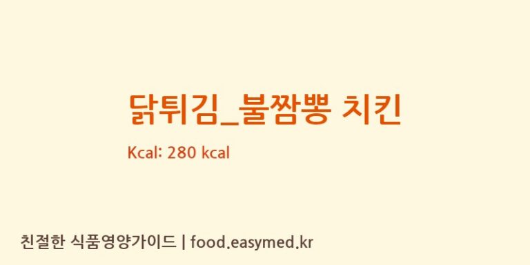 닭튀김_불짬뽕 치킨 칼로리 및 주요 영양소 분석 (호식이두마리치킨)
