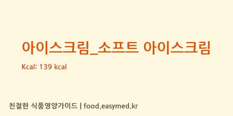 아이스크림_소프트 아이스크림 칼로리 및 주요 영양소 분석 (츄러스1500)