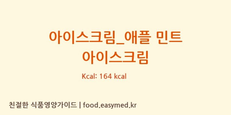 [배스킨라빈스] 아이스크림_애플 민트 아이스크림 영양성분 (칼로리, 단백질, 나트륨)