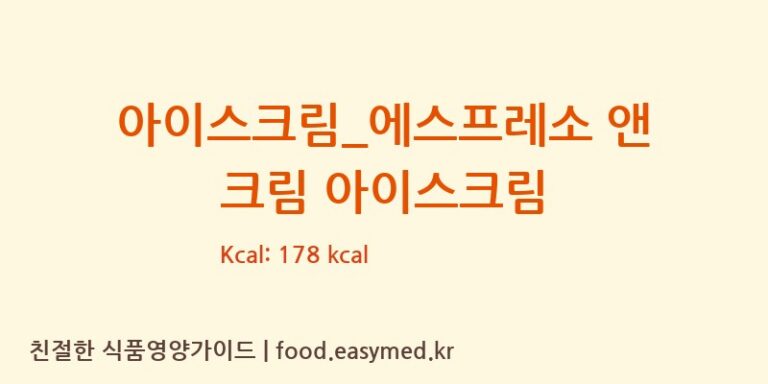 [배스킨라빈스] 아이스크림_에스프레소 앤 크림 아이스크림 영양성분 (칼로리, 단백질, 나트륨)
