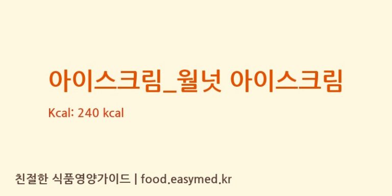 [배스킨라빈스] 아이스크림_월넛 아이스크림 영양성분 (칼로리, 단백질, 나트륨)