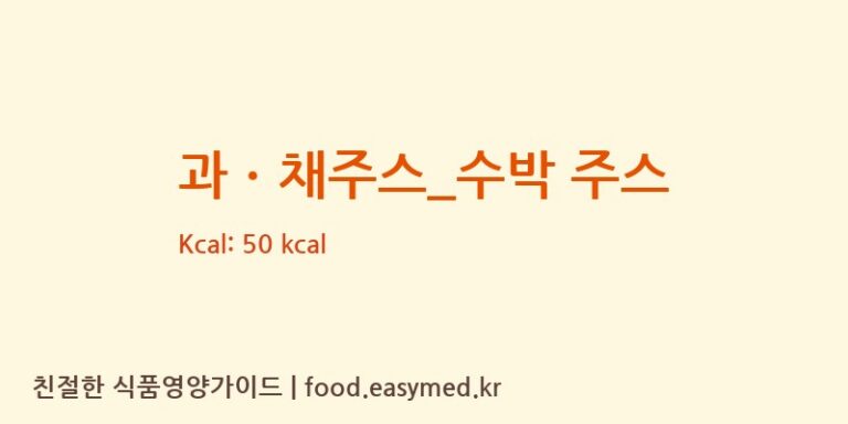 과ㆍ채주스_수박 주스 칼로리 및 주요 영양소 분석 (커피빈)