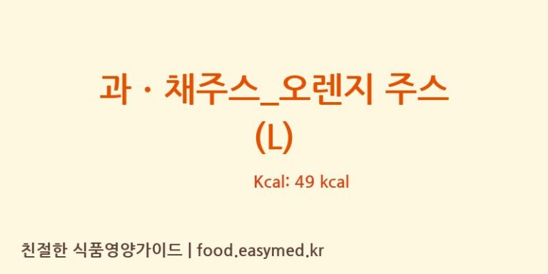 [커피마마] 과ㆍ채주스_오렌지 주스 (L) 다이어트 영양 정보 (당류, 단백질)