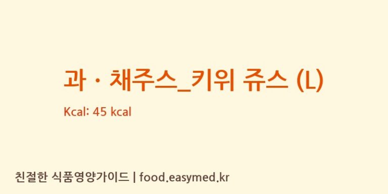 과ㆍ채주스_키위 쥬스 (L) 칼로리 및 주요 영양소 분석 (커피마마)
