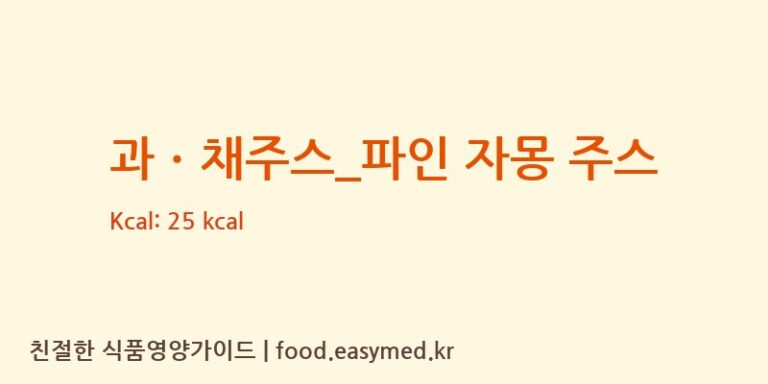 과ㆍ채주스_파인 자몽 주스 칼로리 및 주요 영양소 분석 (토프레소)