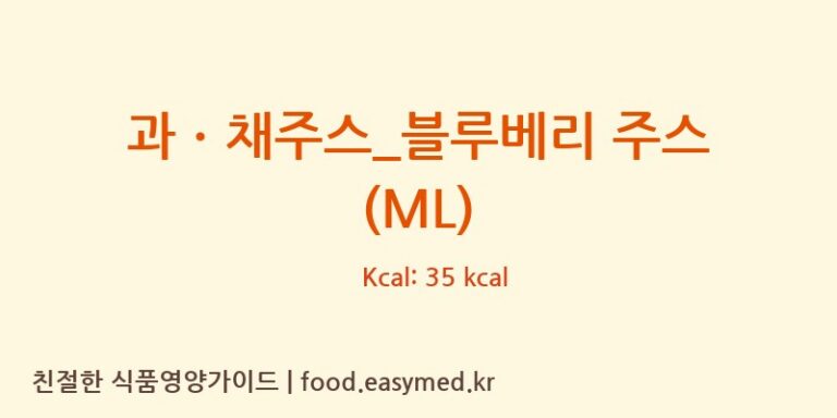 [더리터] 과ㆍ채주스_블루베리 주스 (ML) 영양성분 (칼로리, 단백질, 나트륨)