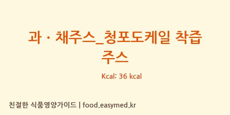 과ㆍ채주스_청포도케일 착즙 주스 칼로리 및 주요 영양소 분석 (할리스)