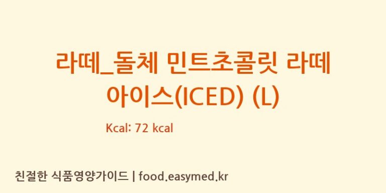 [드롭탑] 라떼_돌체 민트초콜릿 라떼 아이스(ICED) (L) 영양성분 (칼로리, 단백질, 나트륨)