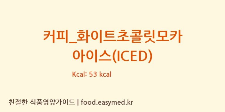 [바나프레소] 커피_화이트초콜릿모카 아이스(ICED) 영양성분 (칼로리, 단백질, 나트륨)