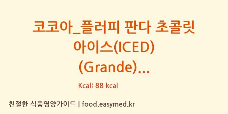 [스타벅스] 코코아_플러피 판다 초콜릿 아이스(ICED) (Grande) 영양성분 (칼로리, 단백질, 나트륨)